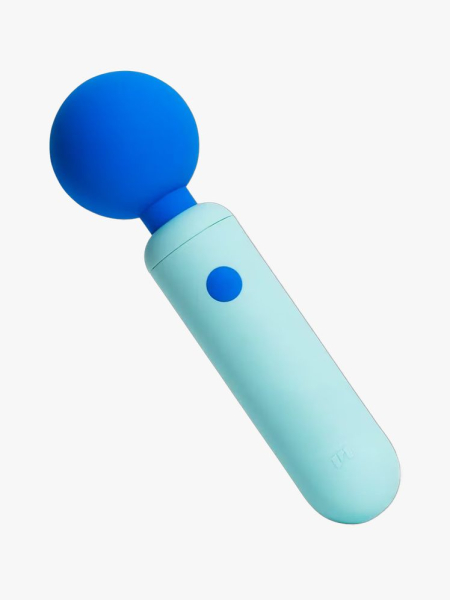 Unbound Dex Compact Wand Vibrator in branded component on a light gray background